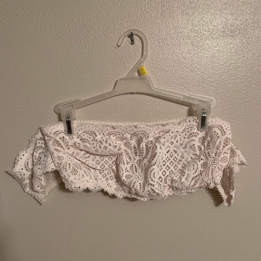 Victoria’s Secret lace bralette top with sleeves